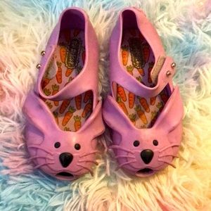 Mini Melissa Easter rabbit bunny purple shoes 7 kids girls